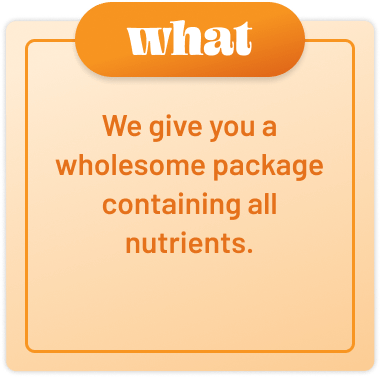 we give you a wholesome package containing all nutrients
